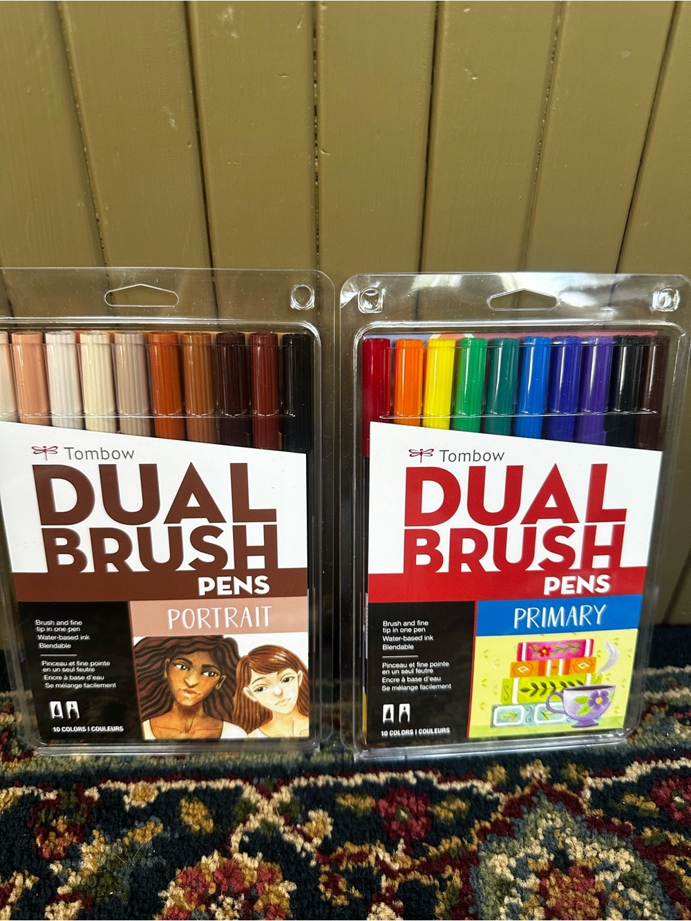 Tombow Dual Brush Pens Set - Primary & Portrait Colors NEW Back To School